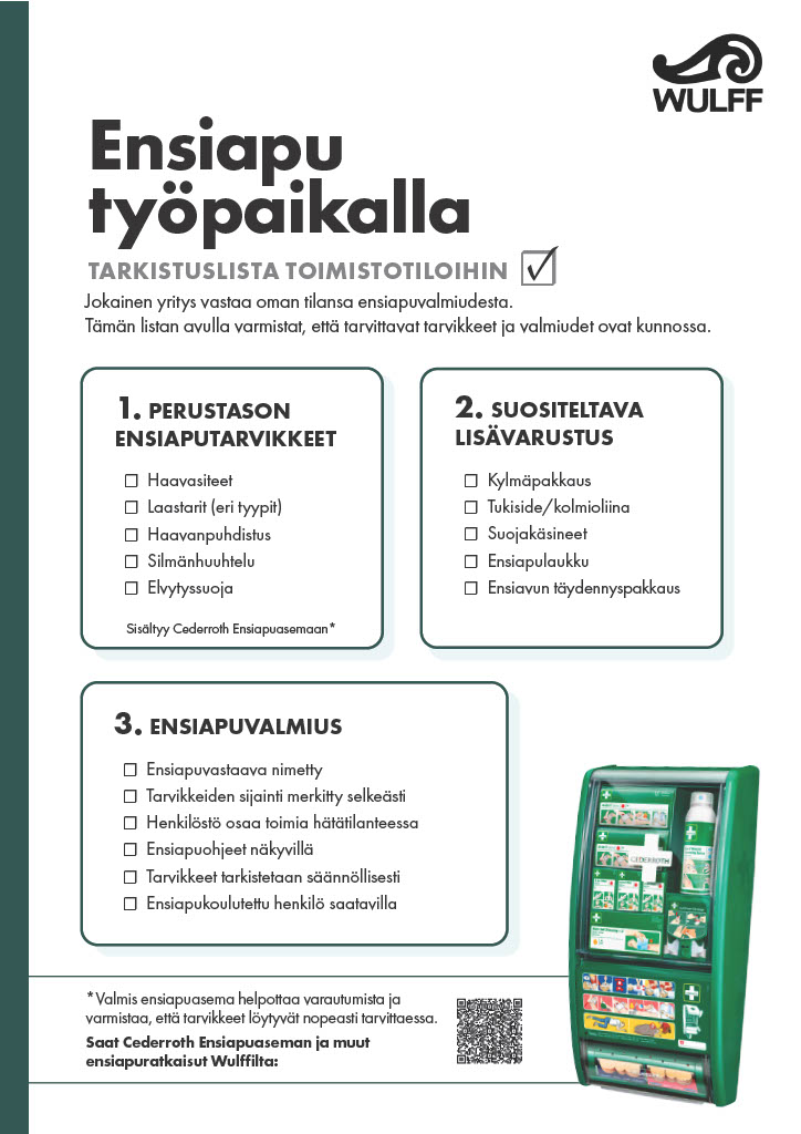 Wulff-ensiapu-tarkistuslista Wulff-ensiapu-tarkistuslista